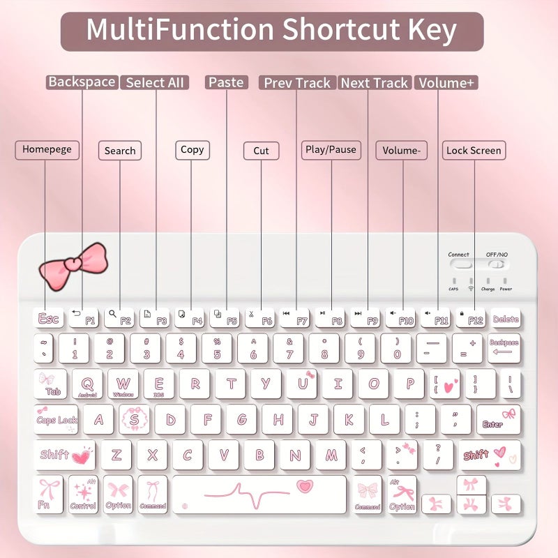 Pink Keyboard Case Compatible With iPad Air 6 11 Inch 2024 iPad Pro 11 2022 2021 2020 2018 iPad 10Th Generation 2022 iPad 9Th 8Th 7Th Gen 10.2 Inch iPad Air 5 4 10.9 Air 3 iPad Pro 10.5 9.7 iPad 6Th 5Th Gen Air 2 Air 1 - Image 3