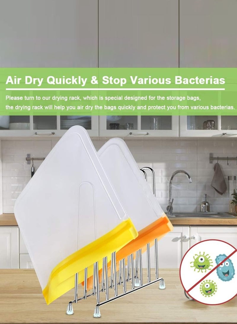 لوبيتيز كيس الحفاظ الطازج (20 حزمة) ثلاجة تخزين حقيبة غسالة صحون آمنة مقاومة للتسرب أكياس تجميد قابلة لإعادة الاستخدام BPA مجانية وصحية لتنظيم الخضروات、تنظيم وجبة خفيفة تنظيم الفواكه الغداء السفر ((8 برتقالي كبير، 6 أزرق متوسط، 6 أصفر صغير) - Image 5