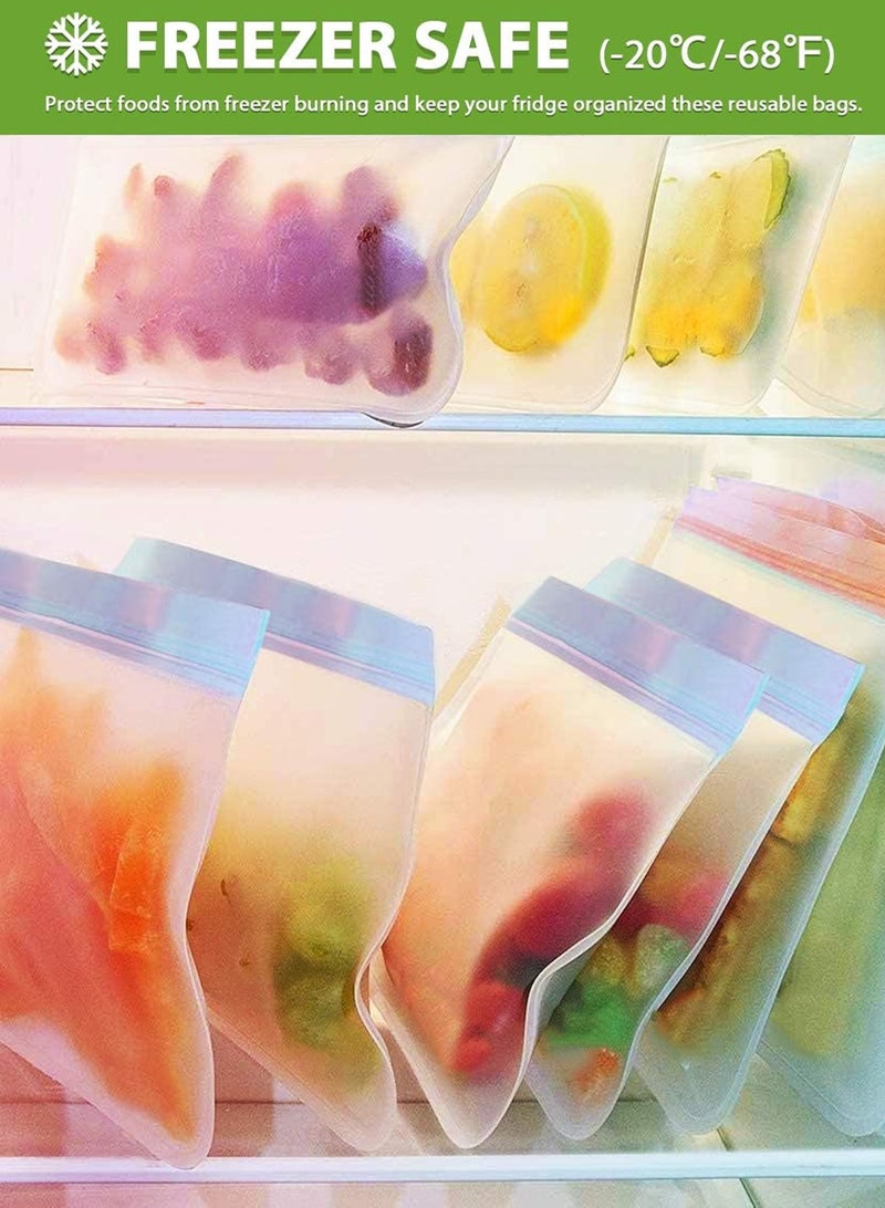 لوبيتيز كيس الحفاظ الطازج (20 حزمة) ثلاجة تخزين حقيبة غسالة صحون آمنة مقاومة للتسرب أكياس تجميد قابلة لإعادة الاستخدام BPA مجانية وصحية لتنظيم الخضروات、تنظيم وجبة خفيفة تنظيم الفواكه الغداء السفر ((8 برتقالي كبير، 6 أزرق متوسط، 6 أصفر صغير) - Image 1