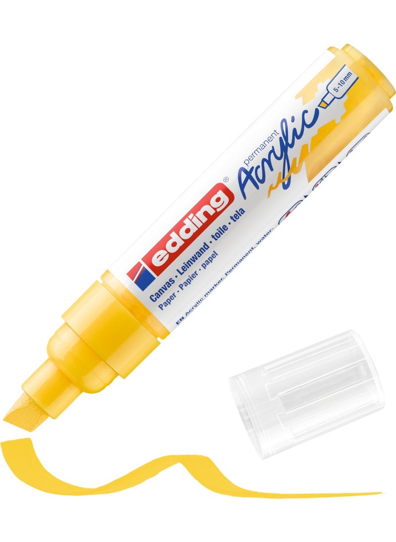 Edding 5000 Thick Tip Acrylic Marker - Traffic Yellow - 5-10 mm Cut Tip  - Image 1