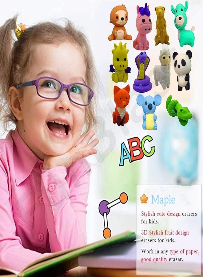 MAPLE Animal Erasers for Kids Pencil Erasers Puzzle Erasers Take Apart Erasers Stylish Mini Rubber Erasers Set for Return Gift Prizes Desk Pets Gifts Back to School Supplies for Kids Girls Boys (36) - Image 4