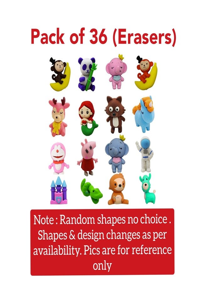 MAPLE Animal Erasers for Kids Pencil Erasers Puzzle Erasers Take Apart Erasers Stylish Mini Rubber Erasers Set for Return Gift Prizes Desk Pets Gifts Back to School Supplies for Kids Girls Boys (36) - Image 3