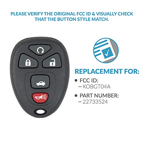 Keyless2Go Replacement for New Keyless Entry Remote Start Car Key Fob for 22733524 KOBGT04A Malibu Cobalt G5 G6 Grand Prix Lacrosse Allure - Image 4