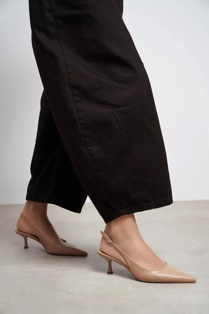 Nisantasi Shoes  Megy Matte Pointed Toe Slingback — Nude Light for Women | Best Price UAE