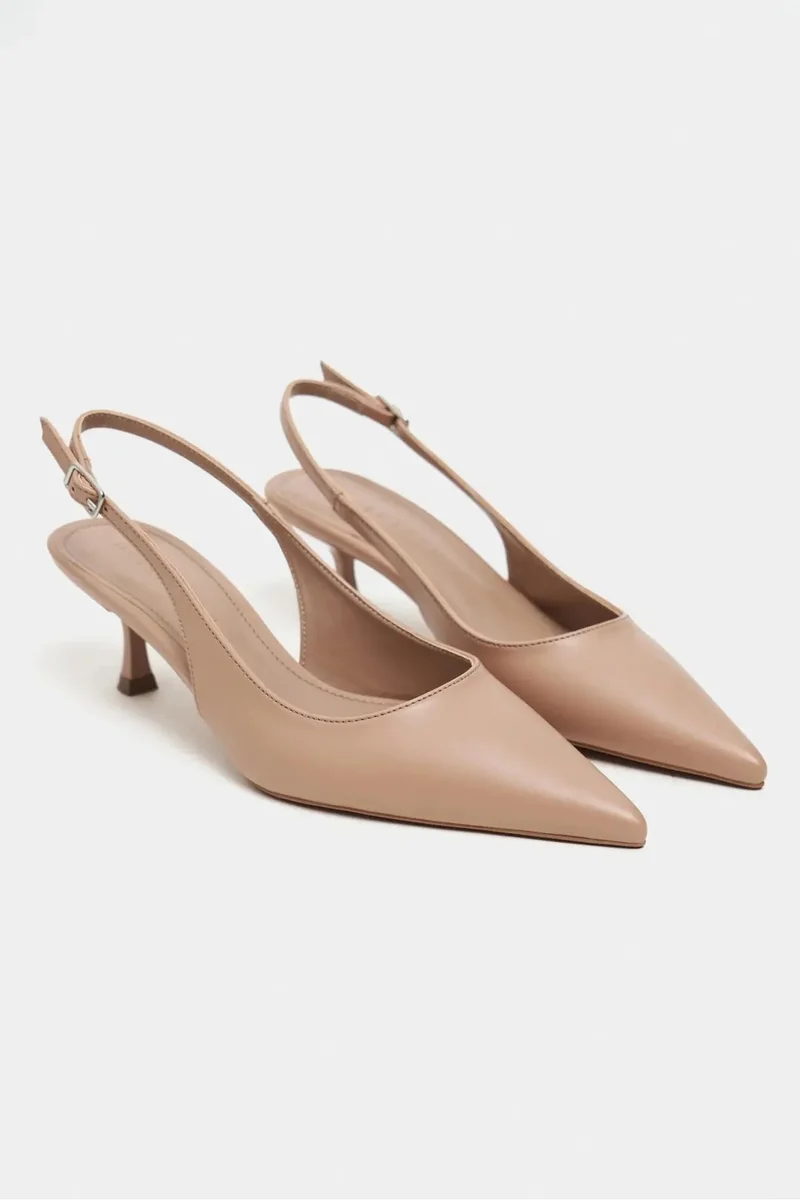 Nisantasi Shoes  Megy Matte Pointed Toe Slingback — Nude Light for Women | Best Price UAE