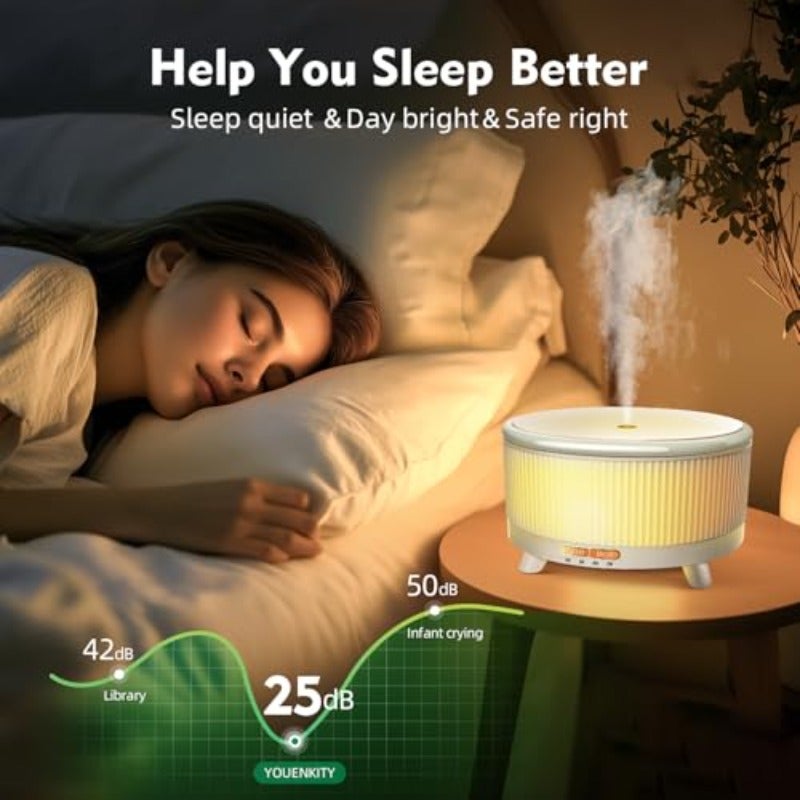 Essential Oil Diffuser 500ml Ultrasonic Aroma Cool Mist Humidifier Quiet Flame Light with Colors LED for Home Bedroom Yoga - Image 4
