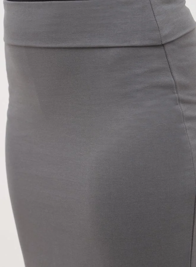 Styli Styli Plain Bodycon Skirt with Wide Waistband