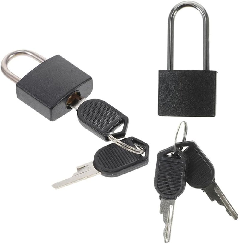 Tehaux Mini Padlock Set 2 Metal Locks with Keys for Diaries Lockers Jewelry Boxes - Image 1