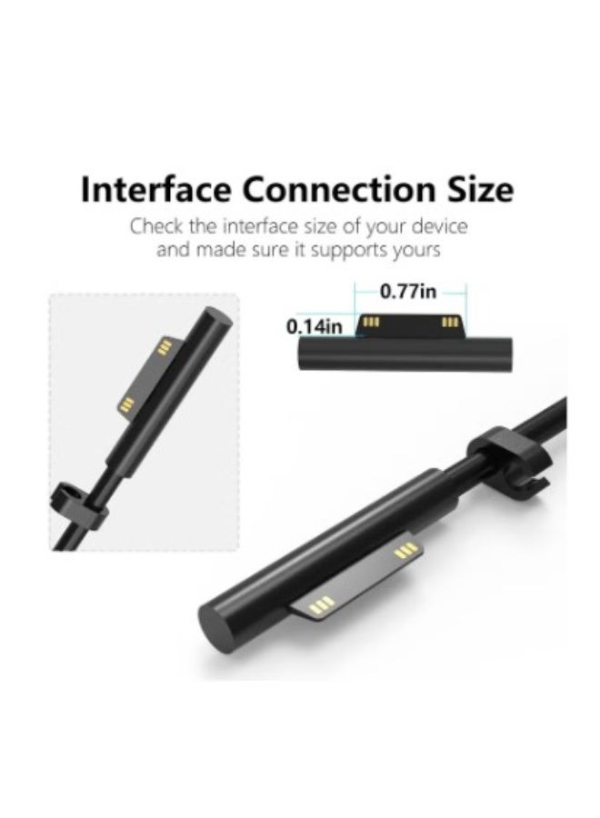 Terabyte 65W Surface Pro Laptop Charger for Microsoft Surface Pro 10, 9, 8, 7+, 7, 6, 5, 4, 3, X, Windows Surface Laptop 6, 5, 4, 3, 2, 1, Surface Go Tablet, Surface Book 3, 2, 1, Support 44W, 36W, LED, 10FT - Image 3