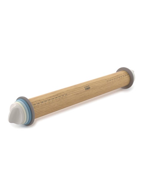 Joseph Joseph Adjustable Rolling Pin with Removable Rings, 13.6" x 1.75" x 1.75", Blue