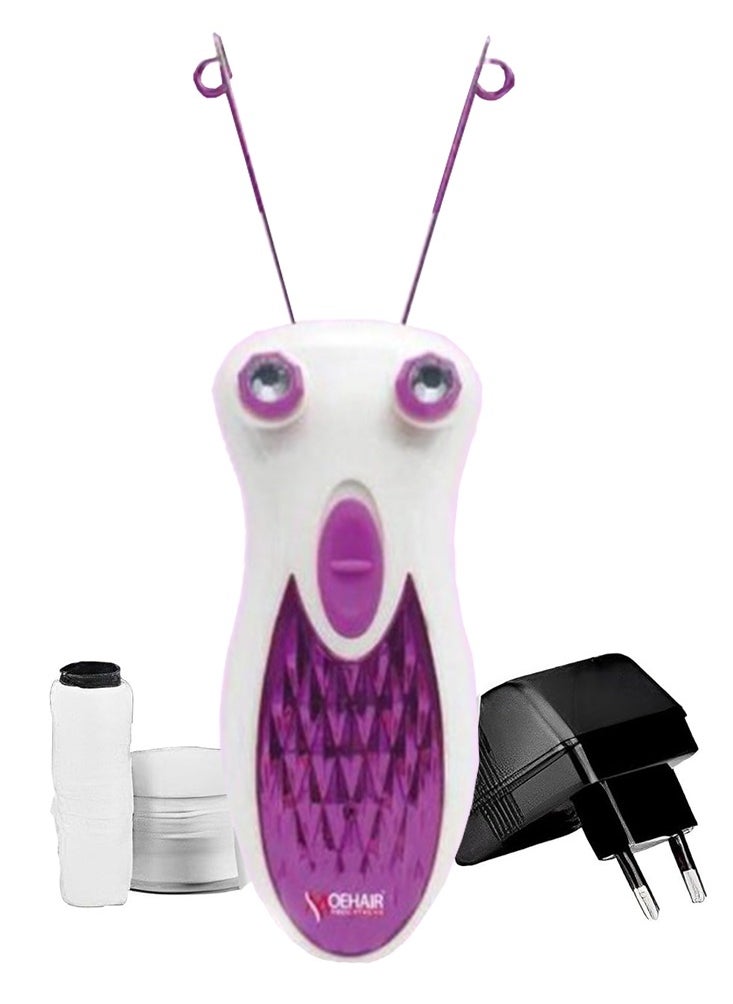 MoeHair Facial & Body Hair Removal Machine for Women MO-9041 , This machine is designed to give you smooth and clean skin in minutes, using safe and precise threading technology that suits all skin types, a powerful motor, electric powered, comes with a spare thread and power adapter, ideal for home use  - Image 1