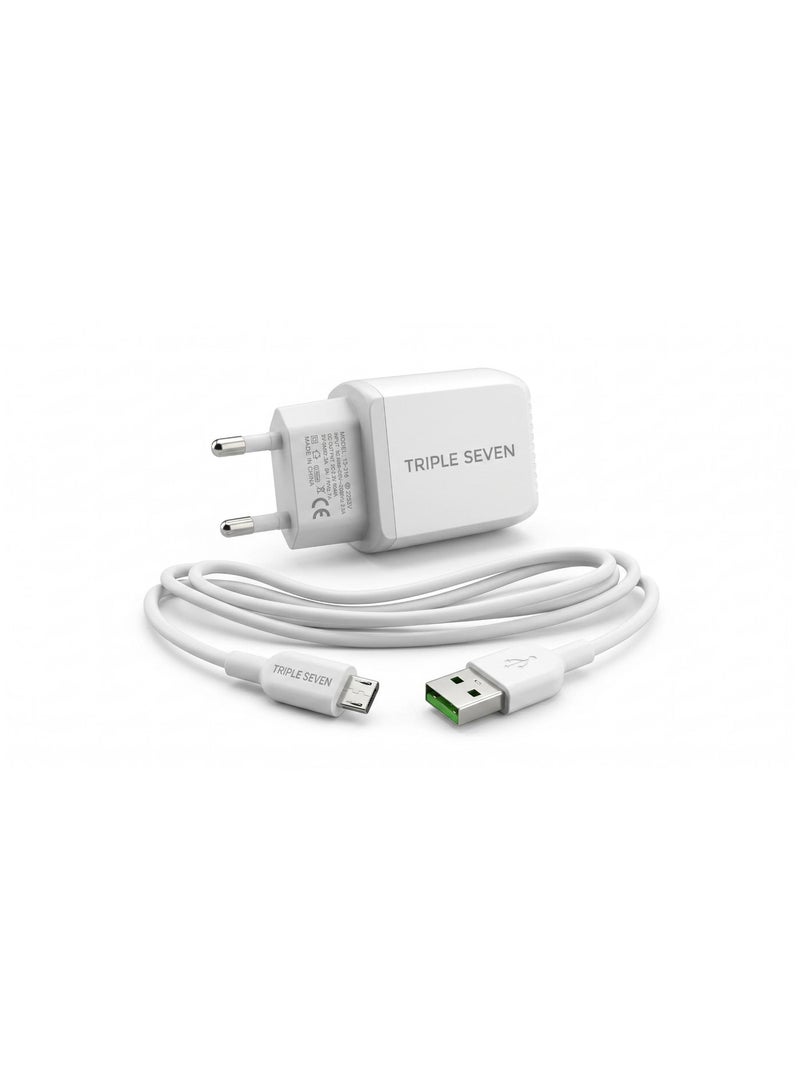 777 شاحن تريبل سفن T7-216 سوبر VOOC – شحن فائق السرعة 25 واط – كابل مايكرو USB – شريحة ذكية عالية القدرة – حماية متينة - Image 1