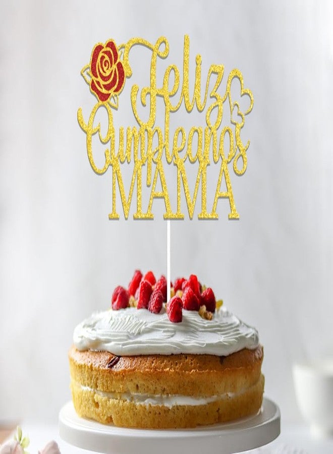 WFKLDF Feliz Cumpleanos Mama Cake Topper, Mom Happy Birthday Cake Decorations, Best Mom Ever, Mother's Day Birthday Party Decor Supplies - Image 4