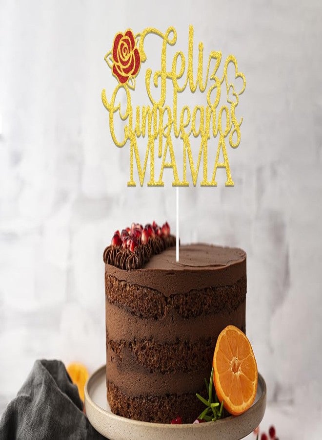 WFKLDF Feliz Cumpleanos Mama Cake Topper, Mom Happy Birthday Cake Decorations, Best Mom Ever, Mother's Day Birthday Party Decor Supplies - Image 3