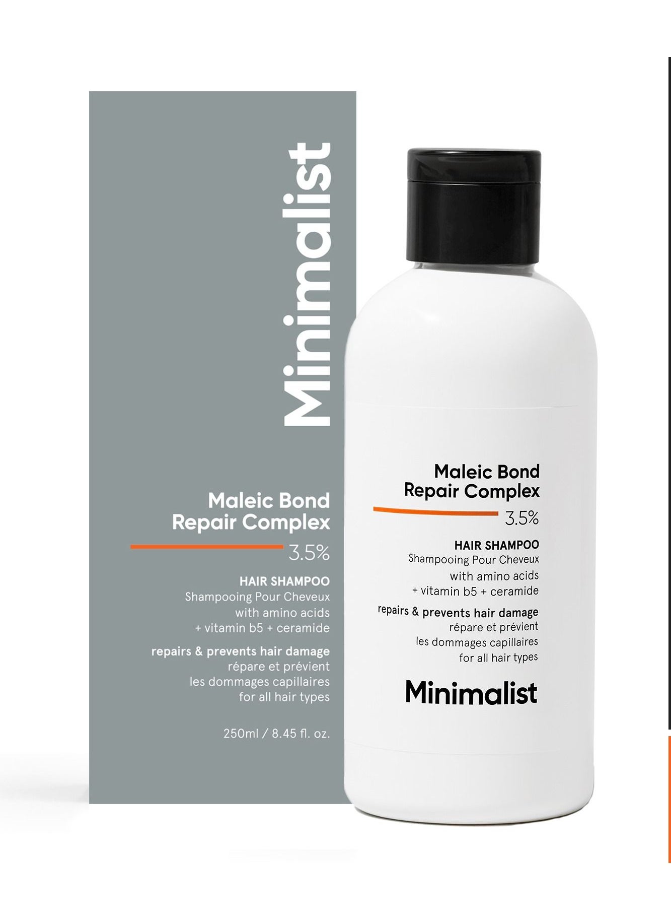 MINIMALIST شامبو الشعر Minimalist Maleic Bond Repair Complex بنسبة 3.5% للشعر التالف والمجعد 