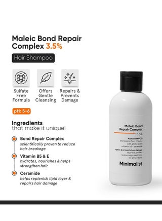 Hair Shampoo for Damaged And Frizzy Hair with Maleic Bond Repair Complex 3.5% - view 2
