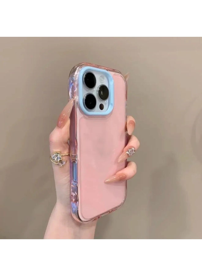 NIBEMINENT Bubble Jelly Protective TPU Case Cover For iPhone 15 Pro Max, Powder Shell Blue