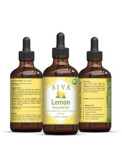 SIVA ORGANICS Siva Lemon Essential Oil 4 Fl Oz with Premium Glass Dropper – 100% Pure, Natural, Undiluted & Therapeutic Grade, Perfect for Skincare, Hair Care, Aromatherapy, Diffuser & Refreshing Aroma  - Image 2