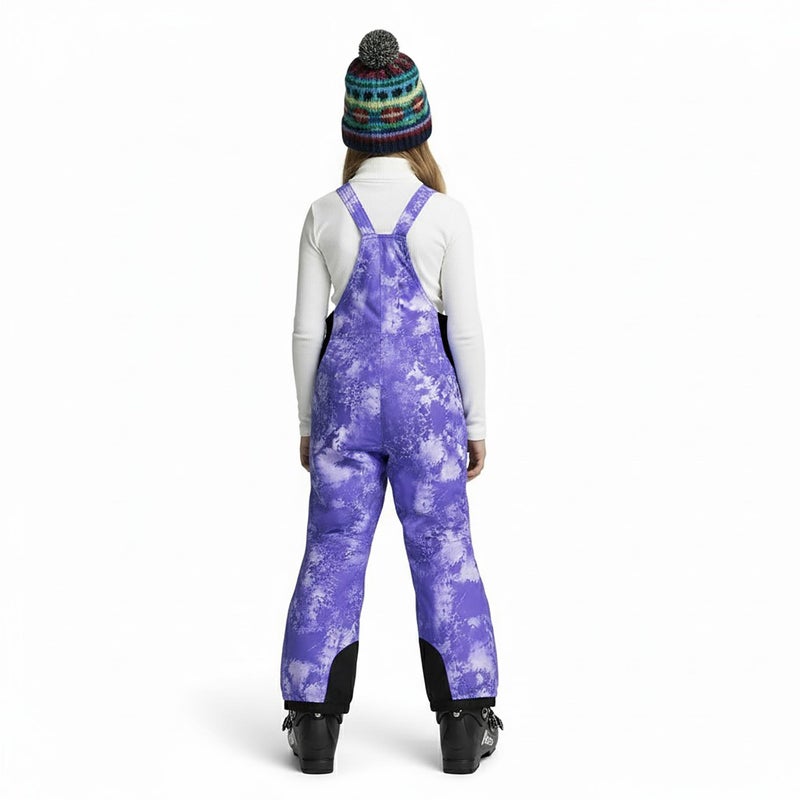 Arctic Quest Boys Girls Unisex Classic Ski & Snow Bib Overall Winter Snowsuit Water-Resistant Windproof Outdoor Rain Bib, Purple Tiedye, 7-8 - Image 3