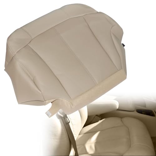 AOUTTUOA Driver Side Bottom Leather Seat Cover Light Tan #522 or 922 Compatible with Chevy Tahoe Suburban 1500 2500 LT LS Z71 2WD 4X4 1999 2000 2001 2002 - Image 1