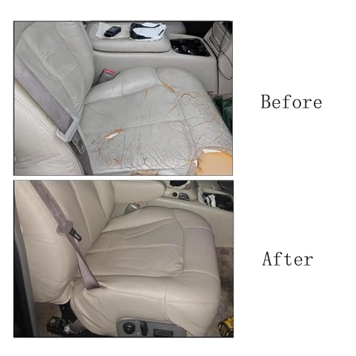 AOUTTUOA Driver Side Bottom Leather Seat Cover Light Tan #522 or 922 Compatible with Chevy Tahoe Suburban 1500 2500 LT LS Z71 2WD 4X4 1999 2000 2001 2002 - Image 2