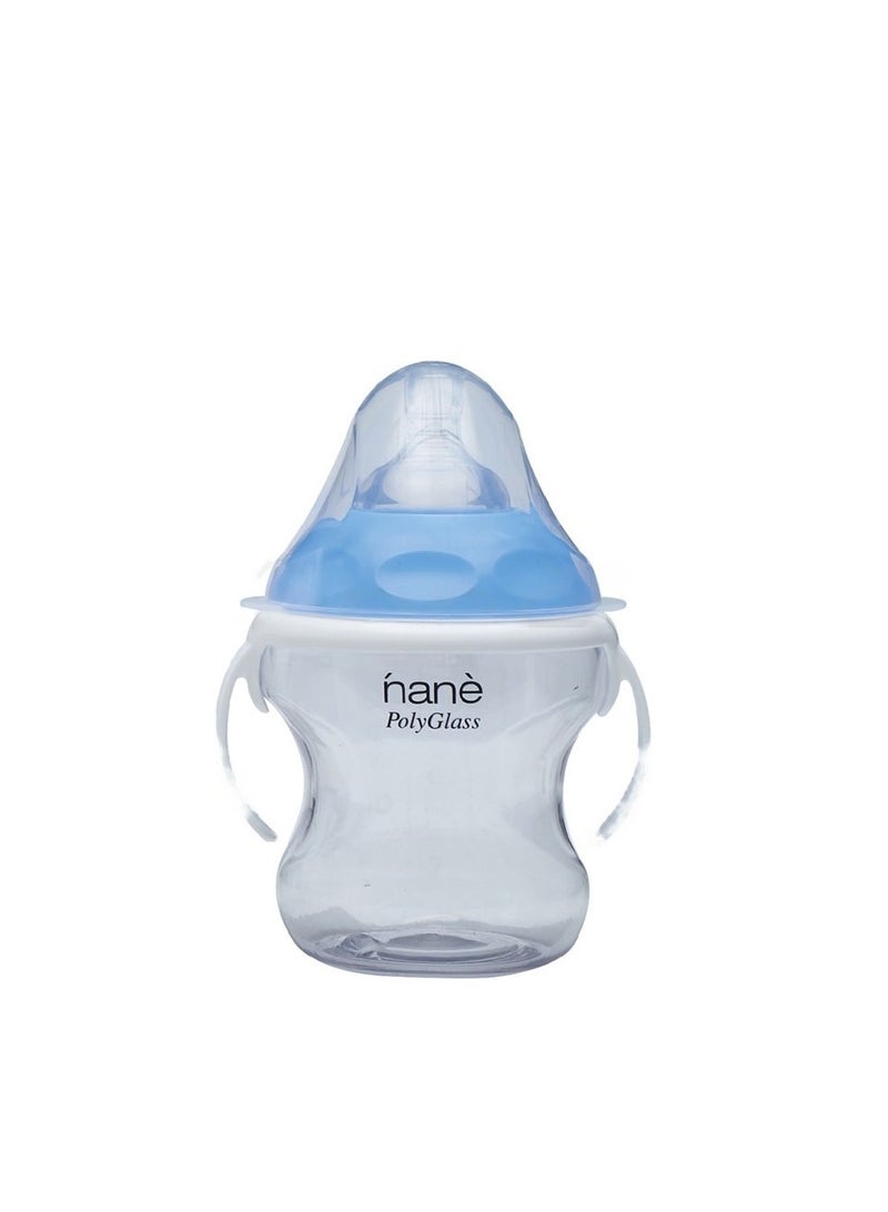 جابلو زجاجة رضاعة ناني سهلة الإمساك برقبة واسعة مع حلمة سيليكون مضادة للمغص وخالية من مادة BPA سعة 260 مل - أزرق - Image 1