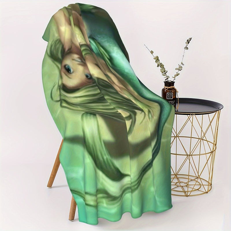 Green Mermaid Beach Towel 75x150 cm Super Absorbent Quick Drying Lightweight Soft Swimming Towel for Beach Outdoor Camping Travel - Image 5