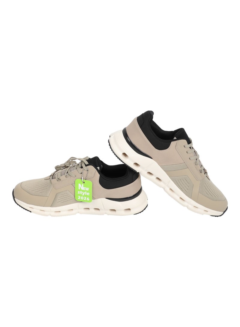 حذاء رياضي رجالي بلون بيج أنيق، يجمع بين التصميم العصري والراحة - مقاس 41 - Image 4