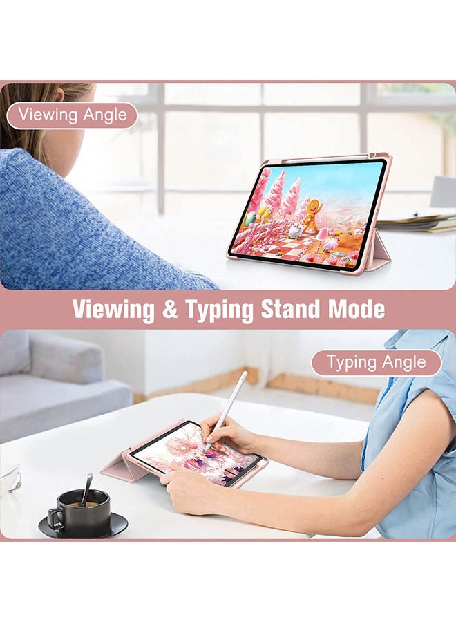 Rock Pow Protective Case Cover For Apple iPad Pro 11 inch (2022/2021/2020/2018) Generation with Pencil Holder, [Support Apple Pencil Charging and Touch ID], Clear Transparent Case with Auto Wake/Sleep - Image 4