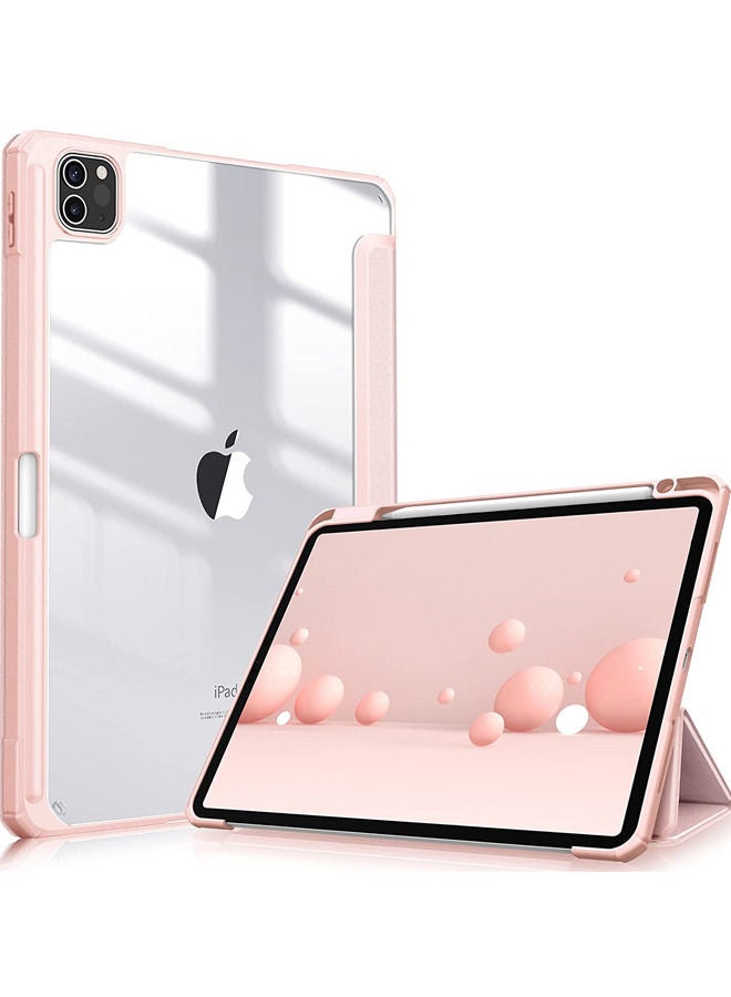 Rock Pow Protective Case Cover For Apple iPad Pro 11 inch (2022/2021/2020/2018) Generation with Pencil Holder, [Support Apple Pencil Charging and Touch ID], Clear Transparent Case with Auto Wake/Sleep - Image 1