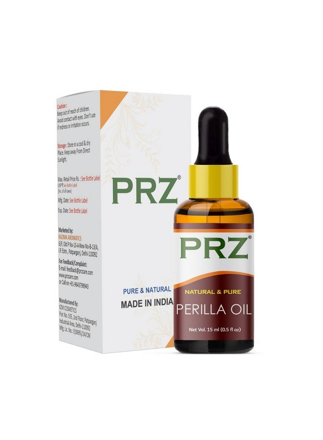 PRZ Perilla Seed Cold Pressed Carrier Oil - Pure Natural Therapeutic Grade Oil for Skin Care & Hair Care, 15 ml - Image 1