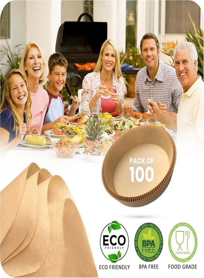 MANTHUMI 100 PCS Air Fryer Paper Sheets, Disposable Paper Liner for Microwave, Oil-Proof Air Fryer Parchment Paper for Frying, Baking, Cooking, Roasting and Microwave (6.3 Round) - Image 5