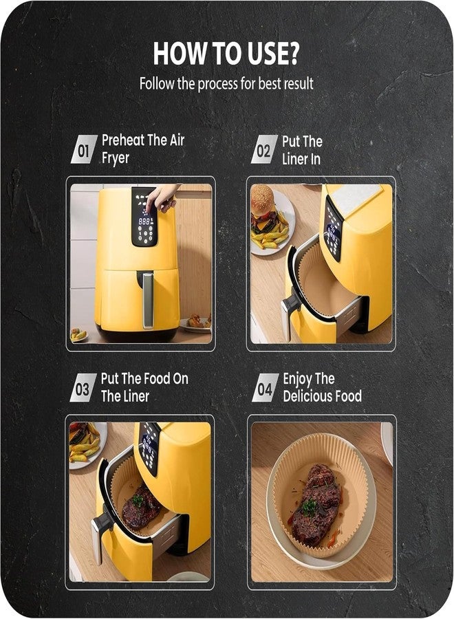 MANTHUMI 100 PCS Air Fryer Paper Sheets, Disposable Paper Liner for Microwave, Oil-Proof Air Fryer Parchment Paper for Frying, Baking, Cooking, Roasting and Microwave (6.3 Round) - Image 4