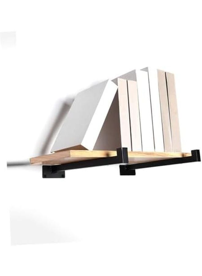 4Pcs Black Iron Shelf Support Bracket Heavy Duty Wall Mount For Kitchen Storage - Image 4