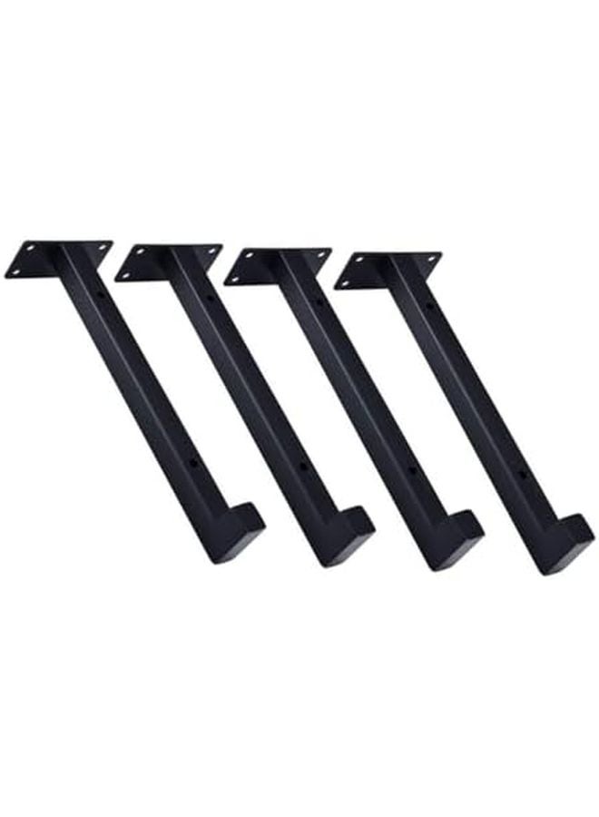 4Pcs Black Iron Shelf Support Bracket Heavy Duty Wall Mount For Kitchen Storage - Image 2