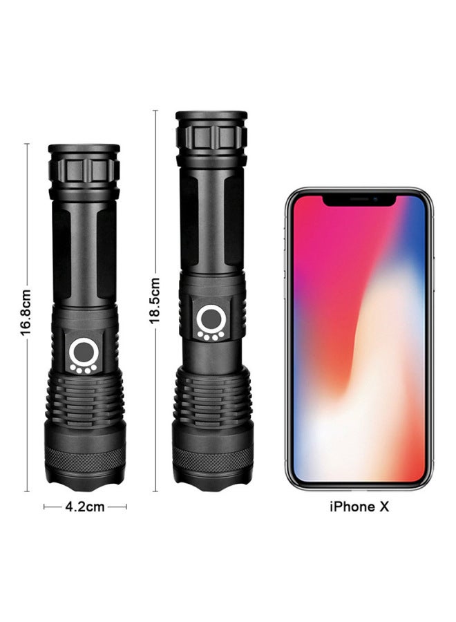 Aluminum Alloy P50 Strong Light Flashlight 26650 Zoom Night Fishing USB Rechargeable LED Flashlight Outdoor-Product Specifications:P50 Flashlight + USB +26650 Lithium Battery - Image 5