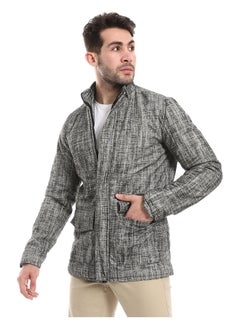 Andora Heather Grey Zipped Jacket With Pockets_Dark Grey  - Image 2