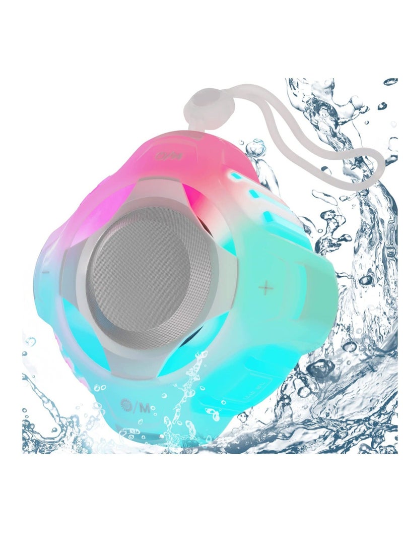 Captaintech Bluetooth Shower Speaker, IPX7 Waterproof Wireless Portable Speakers, Floating Wireless Speaker with LED Light, Loud Stereo Sound, for Beach, Pool, Party, Travel, Outdoors, for Men and Women - Image 1