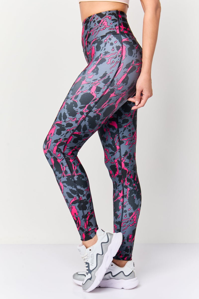 Reebok Women Sportswear Fit Camouflage Training Leggings, Multicolor - Image 3