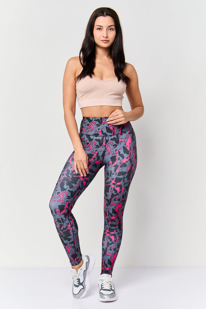 Reebok Women Sportswear Fit Camouflage Training Leggings, Multicolor - Image 2