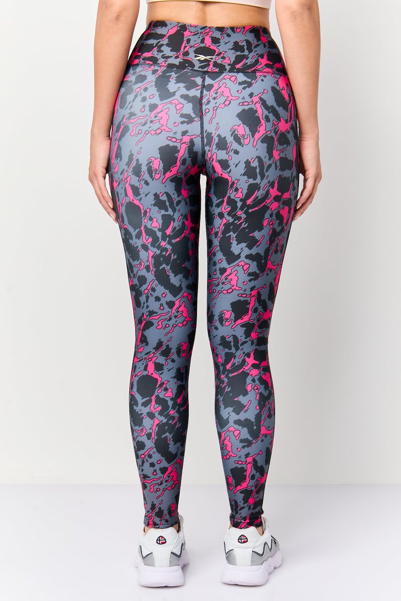 Reebok Women Sportswear Fit Camouflage Training Leggings, Multicolor - Image 4