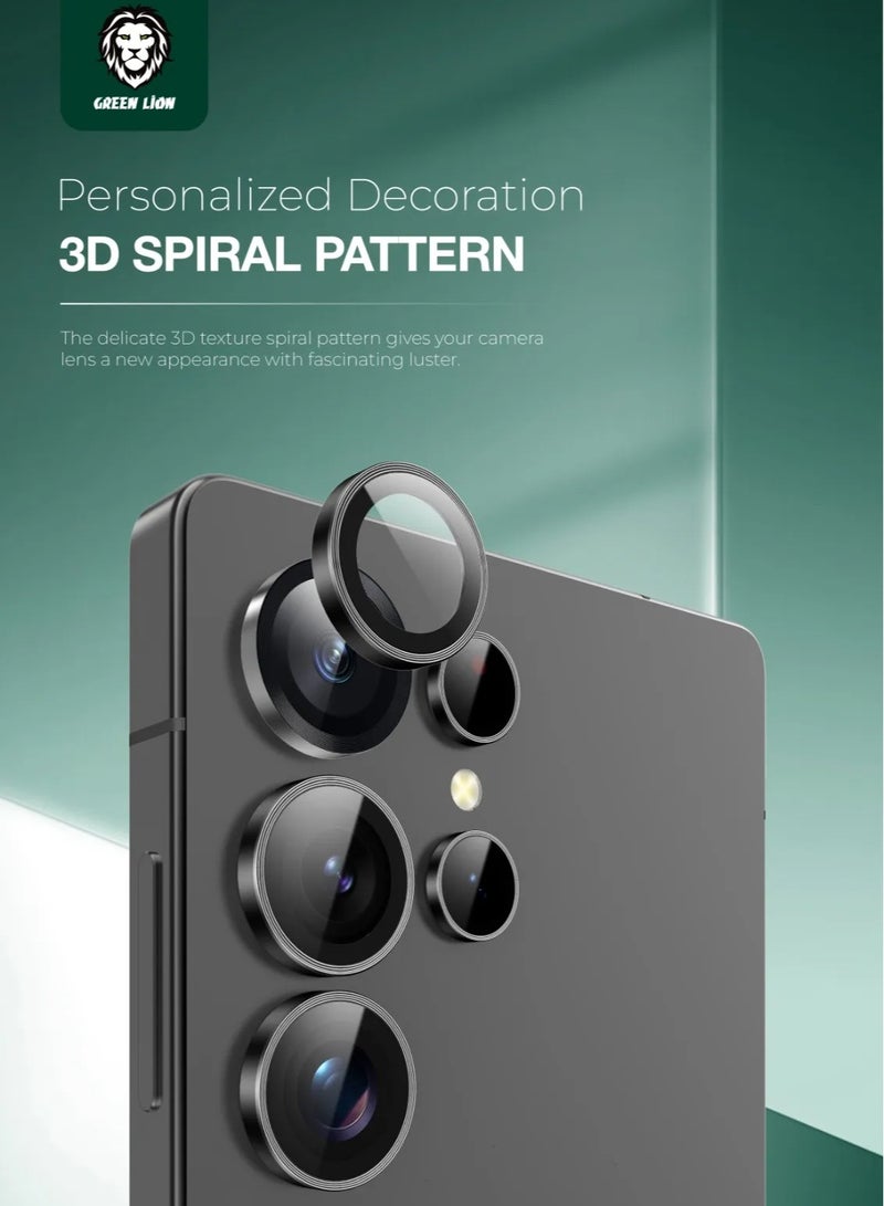 GREEN LION S25-Ultra Camera Lens Armor /  Anti Scratch / 360°Overal Protection /  Full Coverage / Advanced AF Coating /  High Transparency /  3D Spiral Pattern /  Ultra Thin  High Definition Glass - Black - Image 2