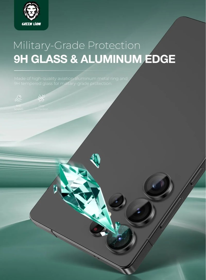 GREEN LION S25-Ultra Camera Lens Armor /  Anti Scratch / 360°Overal Protection /  Full Coverage / Advanced AF Coating /  High Transparency /  3D Spiral Pattern /  Ultra Thin  High Definition Glass - Black - Image 3