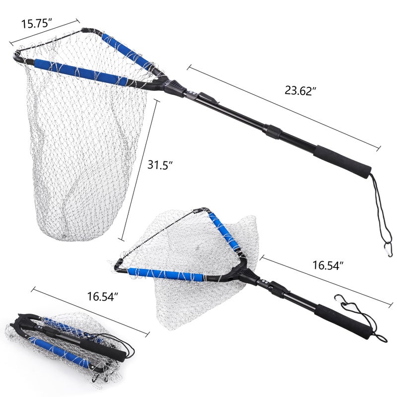 RESTCLOUD Fishing Landing Net with Telescoping Pole, Strong Aluminum Full Extended to 35.4 Inches - Image 2