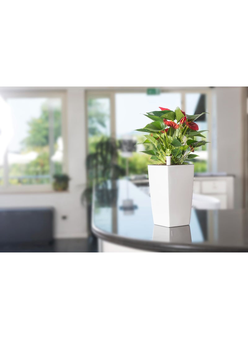 IDEL Self-Watering Tall Square Planter 15x15cm – Modern Indoor & Outdoor Flower Pot – Lightweight Decorative Plant Container with Water Level Indicator - Made in Italy - by Idel - Image 2