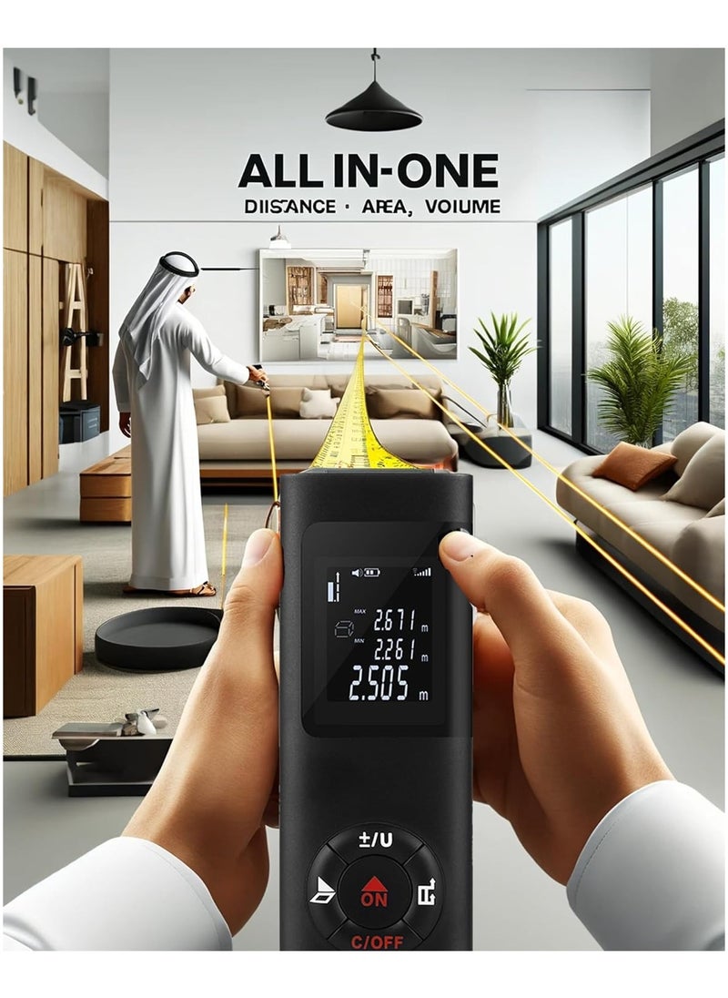 General - Laser Rangefinder, 40M/131ft Digital Laser, Rechargeable Rangefinder for Distance, Area and Volume Measurement - Image 1