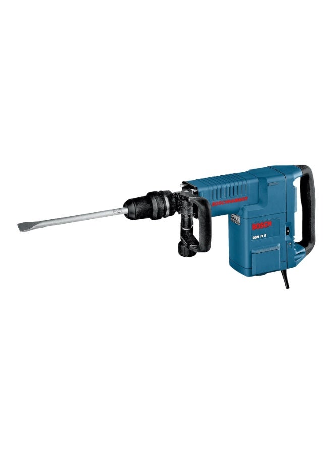 Bosch GSH 11 E Heavy Duty Electric Demolition Hammer with SDS Max, 1,500W, 16.8 J, 10.1 kg, Speed Selection, Vario Lock + SDS Max RTec Sharp Flat & Pointed Chisel, Handle & Case, 1 Year Warranty