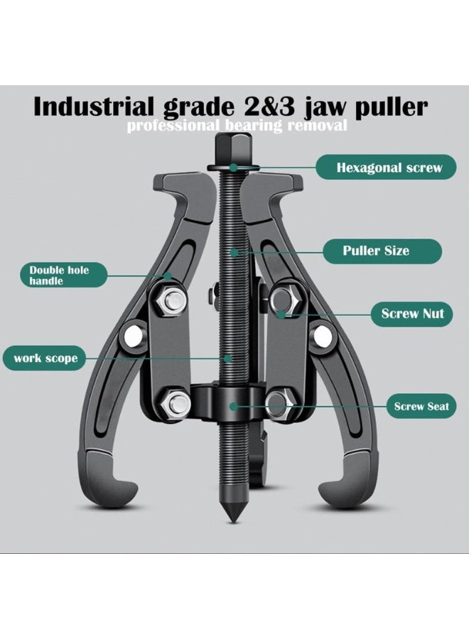 Generic 3 Jaw Inner Bearing Puller, 4" Pilot Bearing Gear Puller for Auto with Reversible Jaws, Heavy Duty Gear Extractor Tool for Automotive Wheel, Pulling Kit for Motorcycle Car SUV  - Image 4