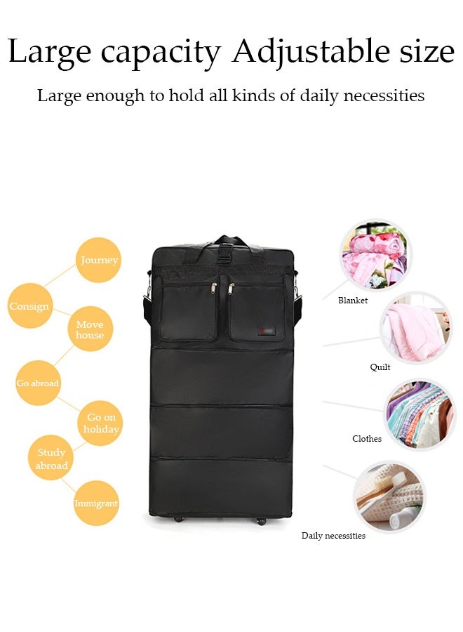 DUNISO Expandable Foldable Carry-On Luggage Suitcase With 56-75L Capacity Collapsible Rolling Travel Luggage Bag With Six Universal Wheels Lightweight Suitcases For Air Travel - Image 3