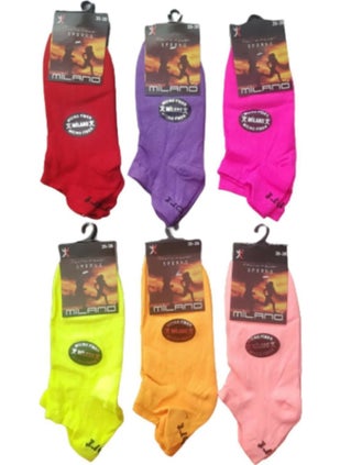 milano 3 Pairs of Multicolored Booties Socks 
